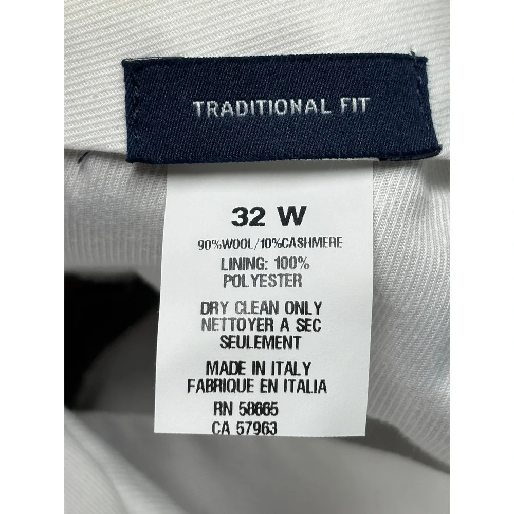 JWN Men 32W L28 Wool Cashmere Dress Pants Grey Traditional Fit Italy JW392183 MN
